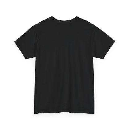 "H.P. Lovecraft" plain black t-shirt; back view; on model.
